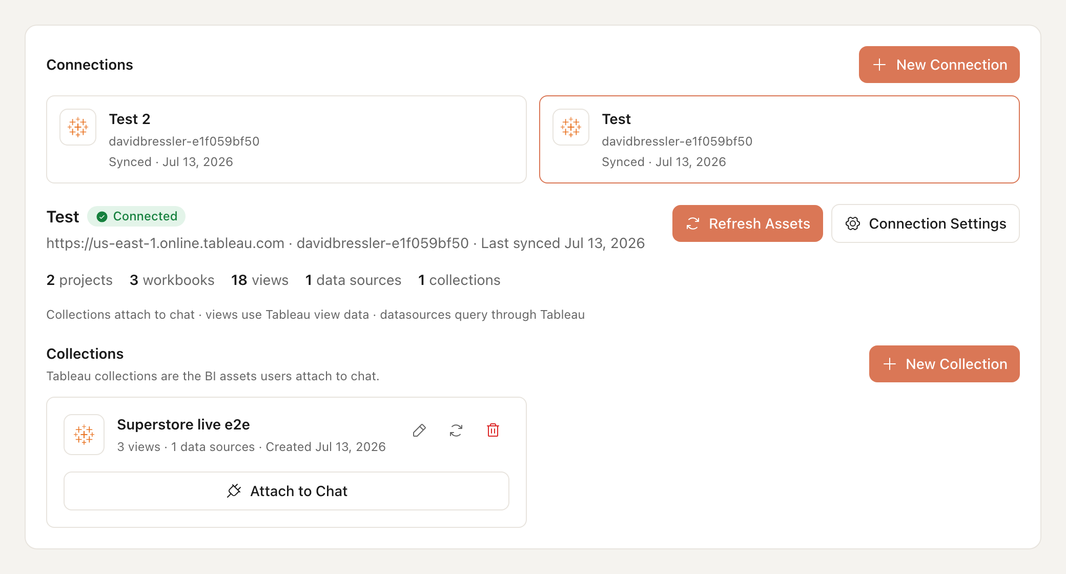 Formula Bot Tableau collections workspace